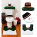 Hilltop To Cloud 3 Piece Christmas Snowman Santa Toilet Seat Cover Rug and Tank Tissue Cover Set Decoration Bathroom Decor - B07796TTCP